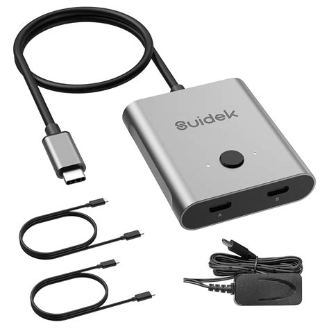 SUIDEK USB C Switcher, USB C KVM Switch Support 8K@60Hz Output 100W PD ...