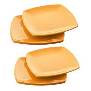 Buy MORVI Homeware Microwave Safe Square Small Plastic Dinner Plate ...