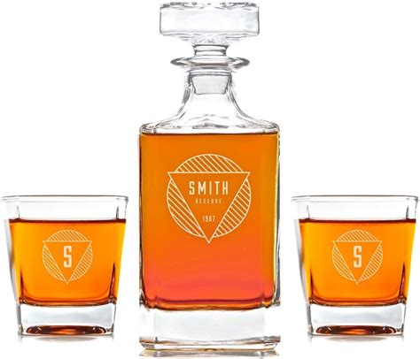 Buy Swanky Badger Personalized Whiskey Decanter & Whiskey Glasses Set ...