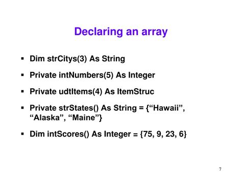 Image result for Example Integer Array in Visual Basic