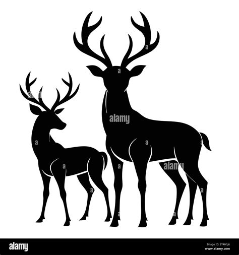 Deer Silhouettes Vector Graphics Collection Stock Vector Image & Art ...