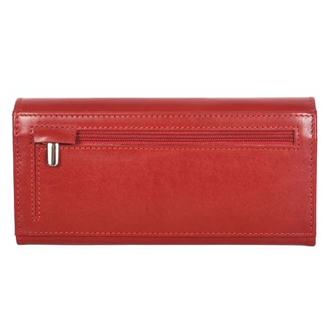 Sassora Genuine Leather Red RFID Protected Purse (5 Card Holders)