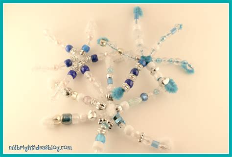 Beaded Pipe Cleaner Snowflakes - Easy Winter Craft! - My Bright Ideas