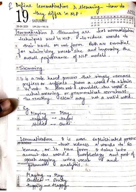 NLP 101: Lemmatization vs Stemming & Syntactic Parsing Notes - Studocu