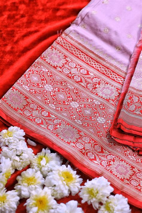 Banarasi Shalu Pastel Pink Real Zari Saree- Real gold zari – House Of ...