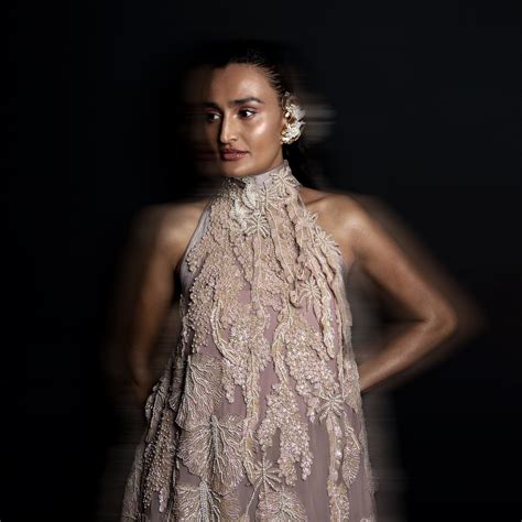 High Neck Reef Shift Dress – Abhishek Sharma