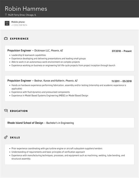 Propulsion Engineer Resume Samples | Velvet Jobs