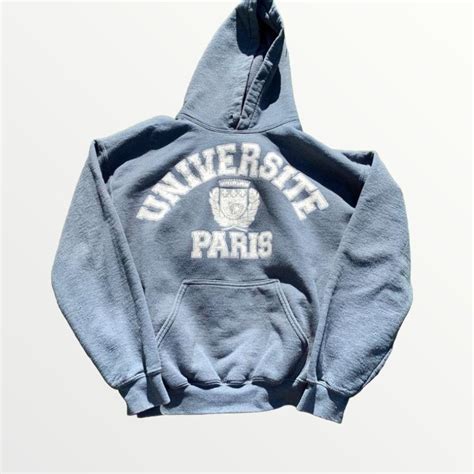 Women's Blue and White Hoodie | Depop