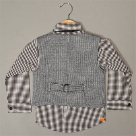Buy Checks Boys Party Wear Dress with Waistcoat & Tie – Mumkins