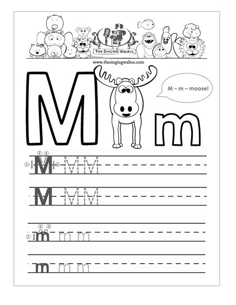 Letter M Tracing Worksheets - LetterWorksheet.net