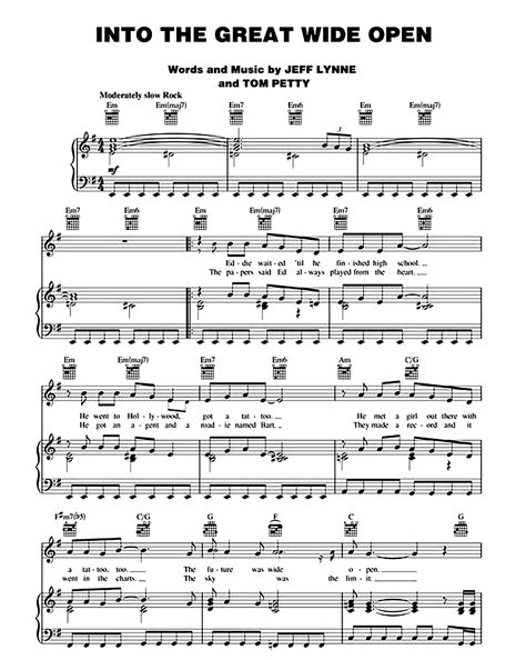 Into The Great Wide Open by Tom Petty Sheet Music - Meta-chords