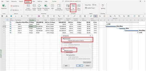 Image result for Using Baseline Schedules in MS Project