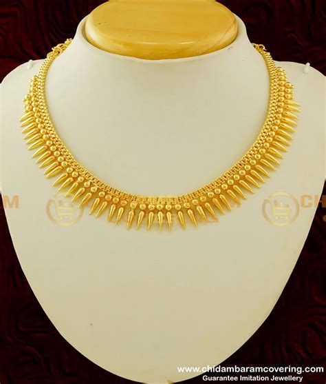 Buy Traditional Mullamottu Mala Plain Necklace Micro Gold Plated ...