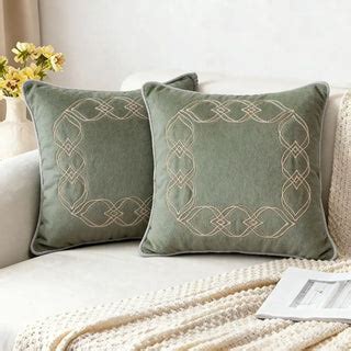 Ruhana Embroidered Sage Green Cushion Cover | Life n Colors