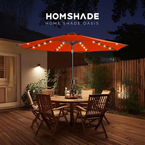 HOMSHADE 9ft Solar Patio Umbrella - Solar Lights LED India | Ubuy