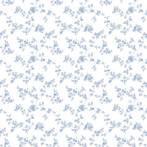Delicate Floral Blue Wallpaper from the Small Prints Collection | Blue ...