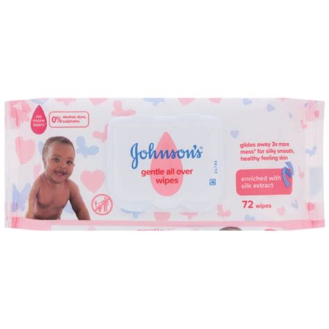 Johnson And Johnsons Gentle All Over Baby Wipes 72s - Superb Hyper