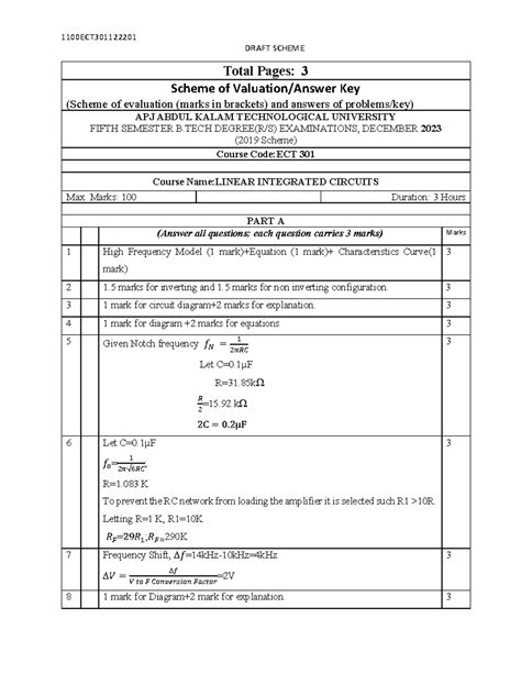 ECT301- Draft Scheme - Good - 1100ECT DRAFT SCHEME Total Pages: 3 ...