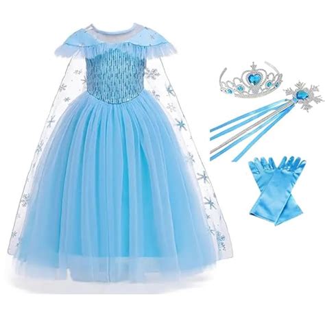 Frozen Elsa Dress for Girls with Gloves - RentMyCostume