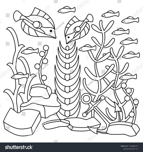 Page de coloriage des plantes sous-marines : image vectorielle de stock ...