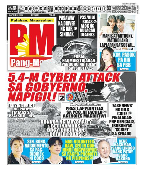 Get digital access to Pang Masa - March 02, 2025 issue | Magzter.com