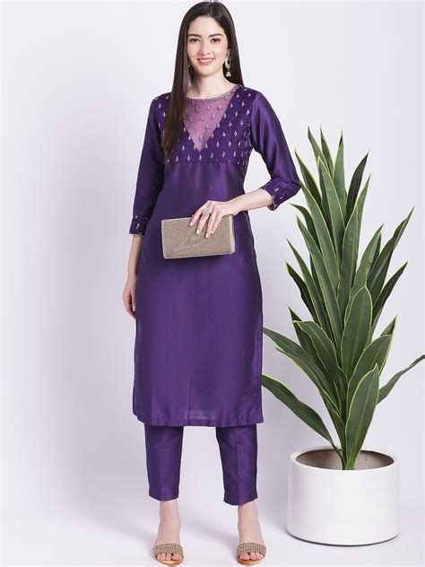 Glowing Purple Straight Kurti – anokherang