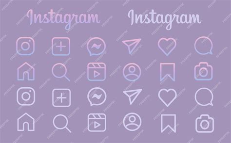 Premium Vector | Instagram social media icons