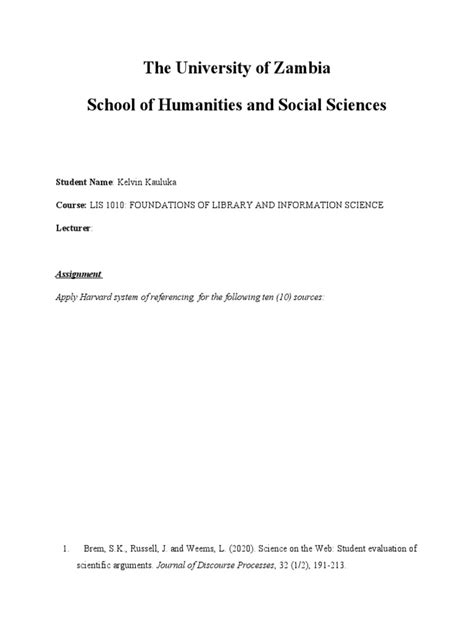 Assignment 1harvard Referencing Style | PDF