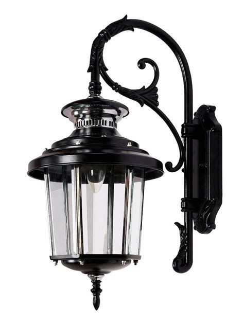 Victorian Black Outdoor Wall Sconce - Beveled Glass