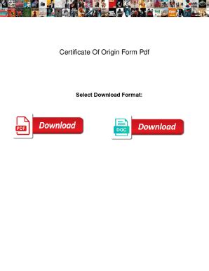 Fillable Online Certificate Of Origin Form Pdf. Certificate Of Origin ...