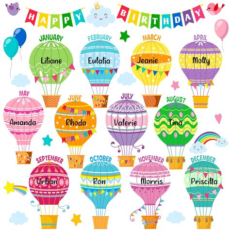 Buy 31 Pieces Happy Birthday Bulletin Board Set Classroom Birthday Wall ...