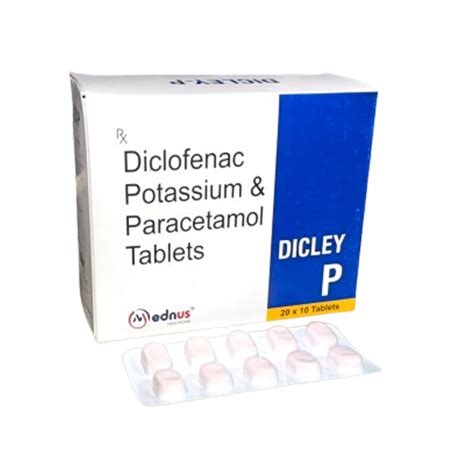 Dicley p - Diclofenac Potassium & Paracetamol Tablets - Mednus Healthcare