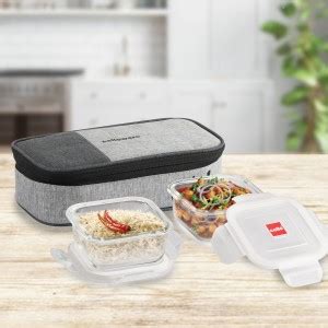 Flipkart.com | cello Delighta Square Borosilicate Lunch Box with Jacket ...