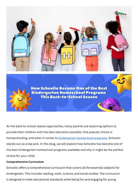 Kindergarten Homeschooling Programs
