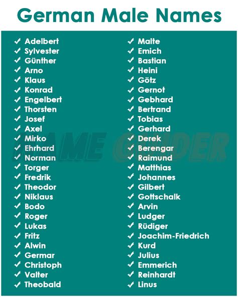 German Boy T Names at Sherlyn Weyer blog