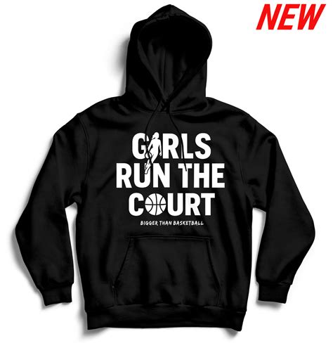 Girls Run The Court - Hoodie - Black – Bigger Than Basketball