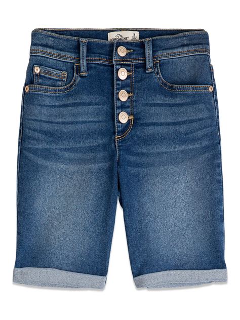 Jordache Girls Exposed Button Bermuda Shorts, Sizes 4-18 & Plus ...
