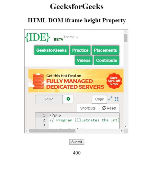 HTML IFrame height用法及代码示例 - 纯净天空