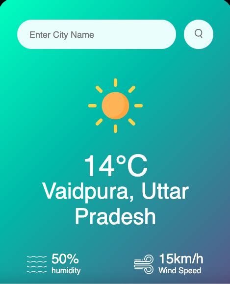 Fetch Weather HTML/JavaScript 的图像结果