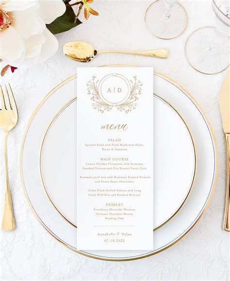Elegant menu cards for wedding wedding menus printed traditional ...
