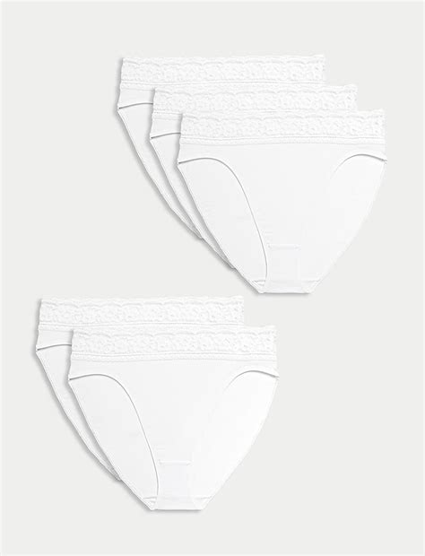 Buy 5pk Cotton Rich High Waisted High Leg Knickers at Marks & Spencer