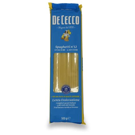 DE CECCO PASTA DI SEMOLA SPAGHETTI N.12 500 GR – Paradiso Italiano