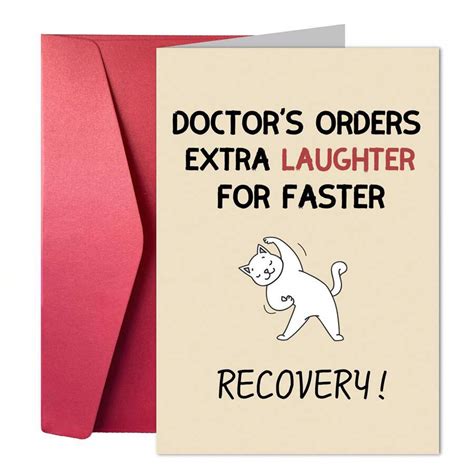A Fun Get Well Card For Him/Her With A Red Envelope, Encouraging Card ...