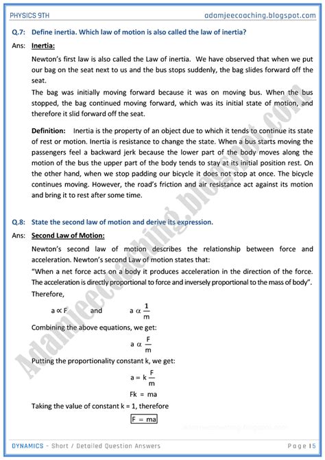 Image result for Physics Dynamics Question. Answer