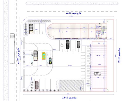 Office Building Floor Plan with Parking Spaces