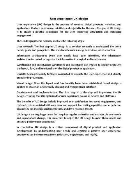 User experience (UX) design - The goal of UX design is to create a ...