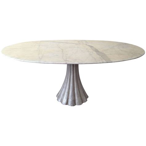 Oval Marble Dining Table in the Manner of Angelo Mangiarotti at 1stDibs
