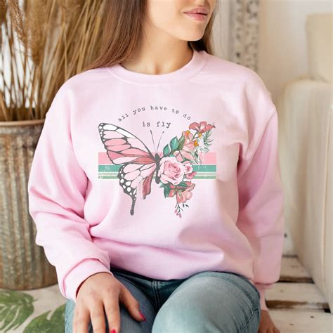 Womens Graphic Crew Neck Sweatshirt Butterfly Sweatshirt - Etsy