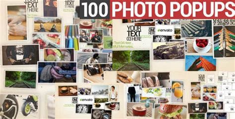 AE模板 – 100张图片照片展示相册片头 100 Photo Popups-LookAE.com