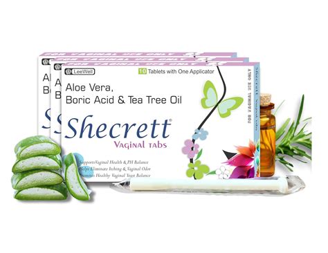 Buy Shecrett Vaginal Boric acid 600mg Suppositories for Women | Reduces ...